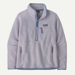 retro pile fleece marsupial pullover color permafrost purple women